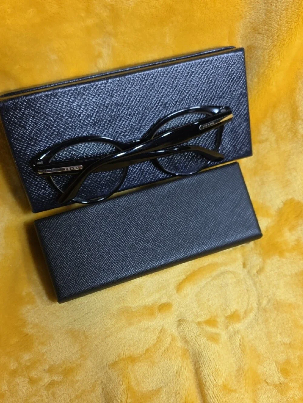 NWOT -Authentic Prada Glossy Black Cat-Eye Prescription Glasses with Black Case